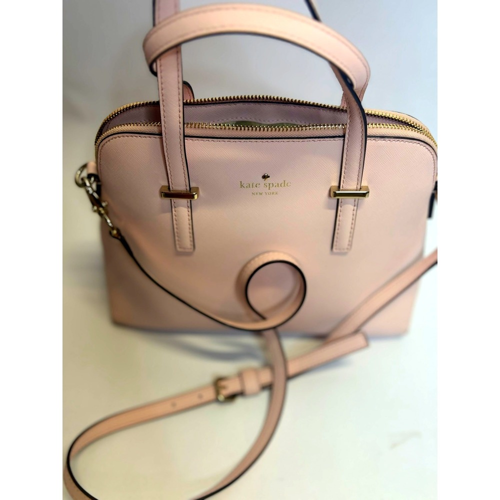 Kate Spade New York Blush Pink Saffiano Leather Satchel Crossbody Bag - Picture 2 of 8